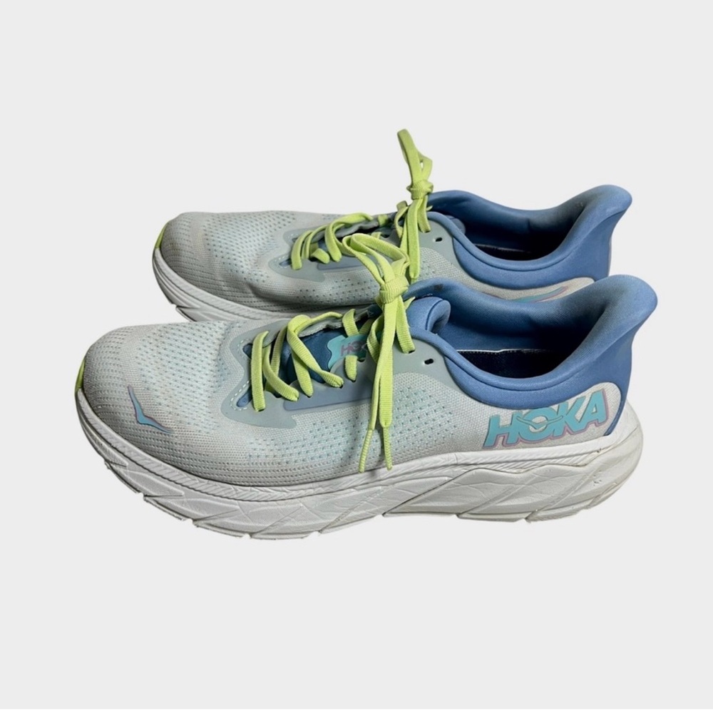 Hoka Arahi 7 Women's Running Shoes Size 10 B White Blue Low Top Sneakers